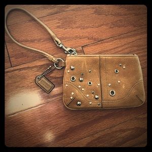 COACH leather wristlet 4”x6”